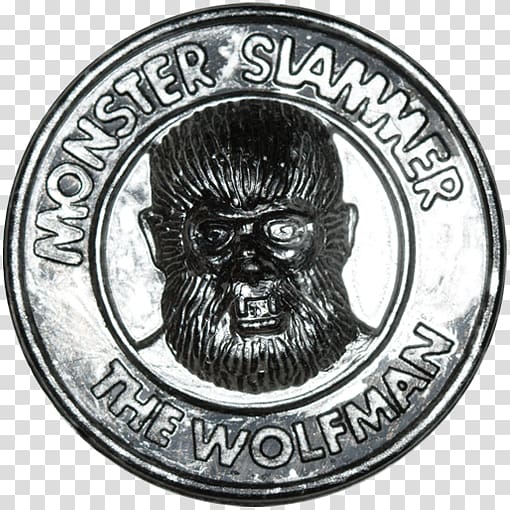 Coin Badge White Font, Universal Monsters transparent background PNG clipart