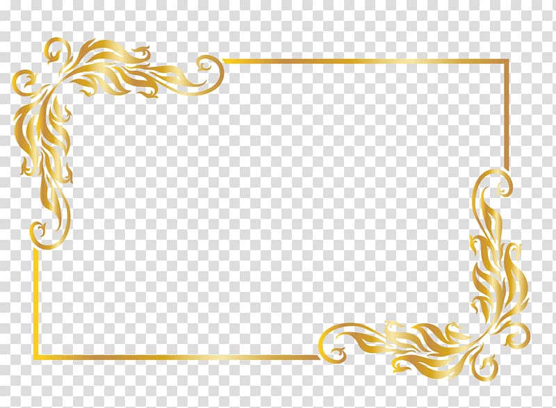 , Gold frame, rectangular gold frame illustration transparent background PNG clipart