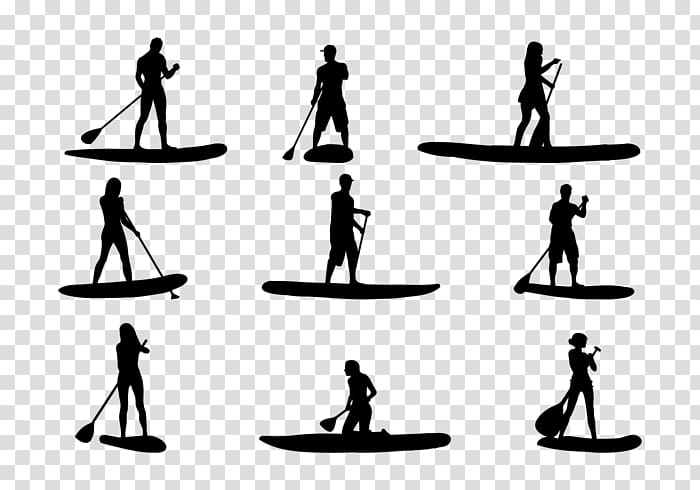 Silhouette Standup paddleboarding , Silhouette transparent background PNG clipart