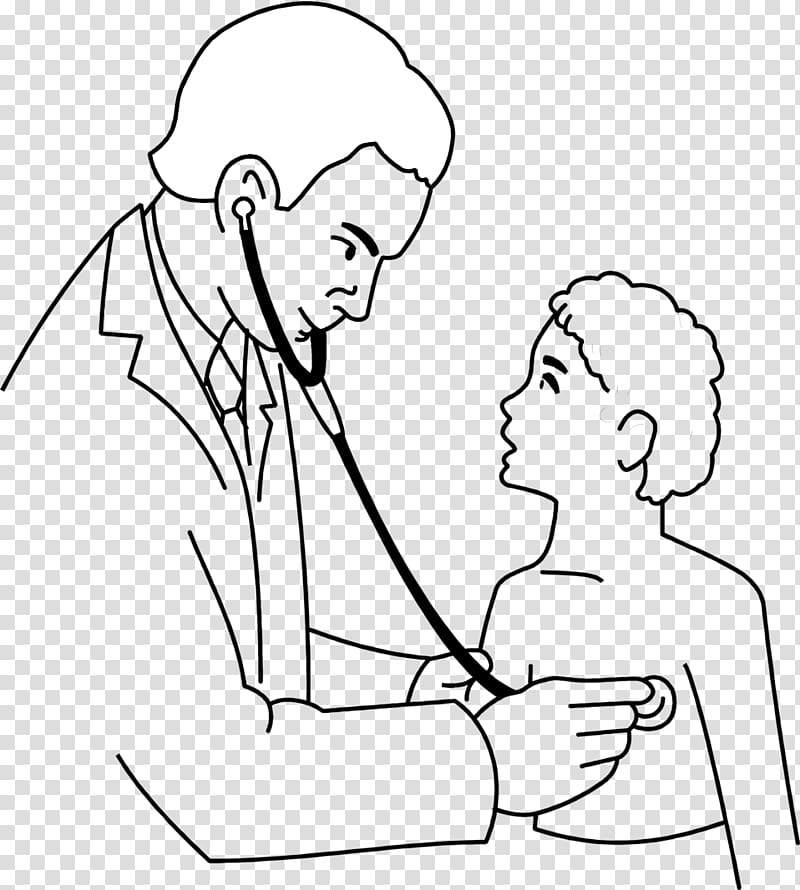 doctor wearing stethoscope in front of boy illustration, Physician Doctors visit , Black Doctor transparent background PNG clipart