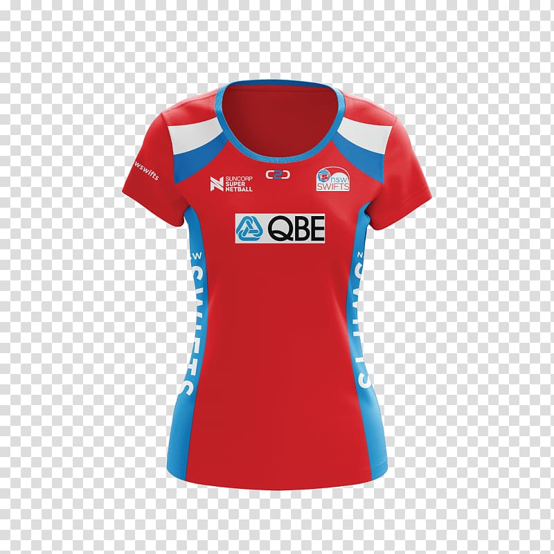 T-shirt Jersey Suncorp Super Netball New South Wales Swifts, netball transparent background PNG clipart