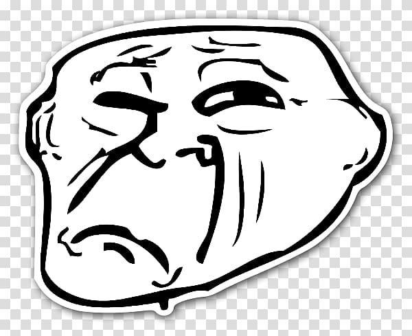 Trollface Internet troll Rage comic Sadness, meme, white, face png