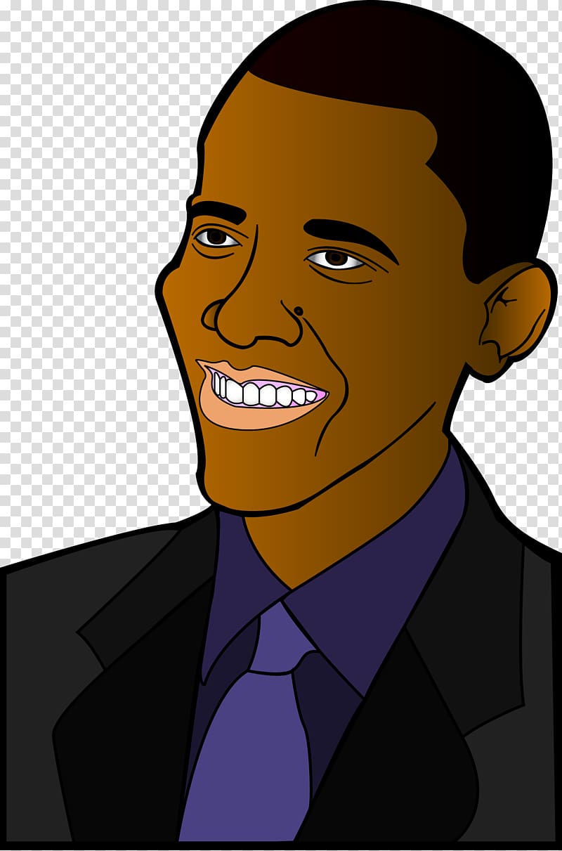 Barack Obama President of the United States Cartoon , Barack Obama transparent background PNG clipart