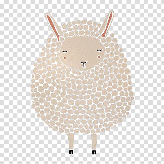 white sheep illustration, Sheep Paper Printing Poster Illustration, Cartoon lamb transparent background PNG clipart