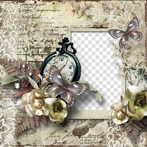 Paper Designer, Frame Classic Vintage pocket watch transparent background PNG clipart