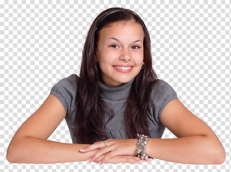 women's gray top, Table Desk Cotton University Sitting, Young Attractive Woman Sitting at the Desk transparent background PNG clipart