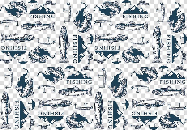 Angling Fishing Illustration, Fish pattern transparent background PNG clipart