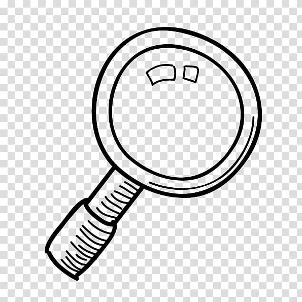 magnifying glass illustration, Magnifying glass Cartoon, black and white cartoon magnifying glass transparent background PNG clipart