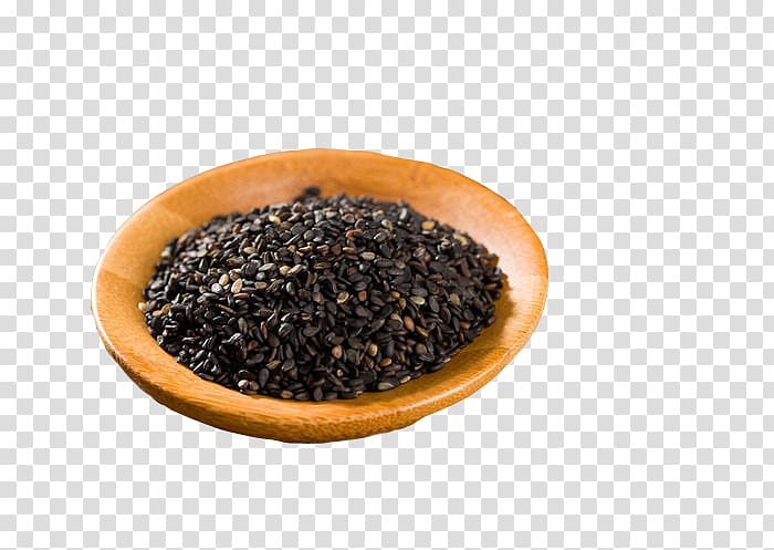 chai seeds, Five Grains Seed Annatto, Wooden plate black sesame seeds transparent background PNG clipart