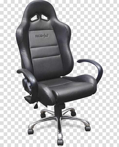black leather rolling armchair, Racing Office Chair transparent background PNG clipart