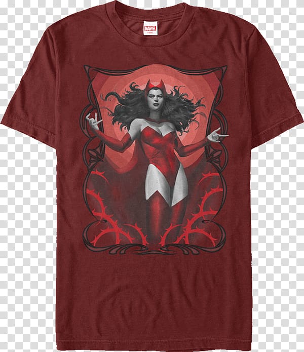 T-shirt Black Bolt Wanda Maximoff Klaw Clothing, Scarlet Witch transparent background PNG clipart