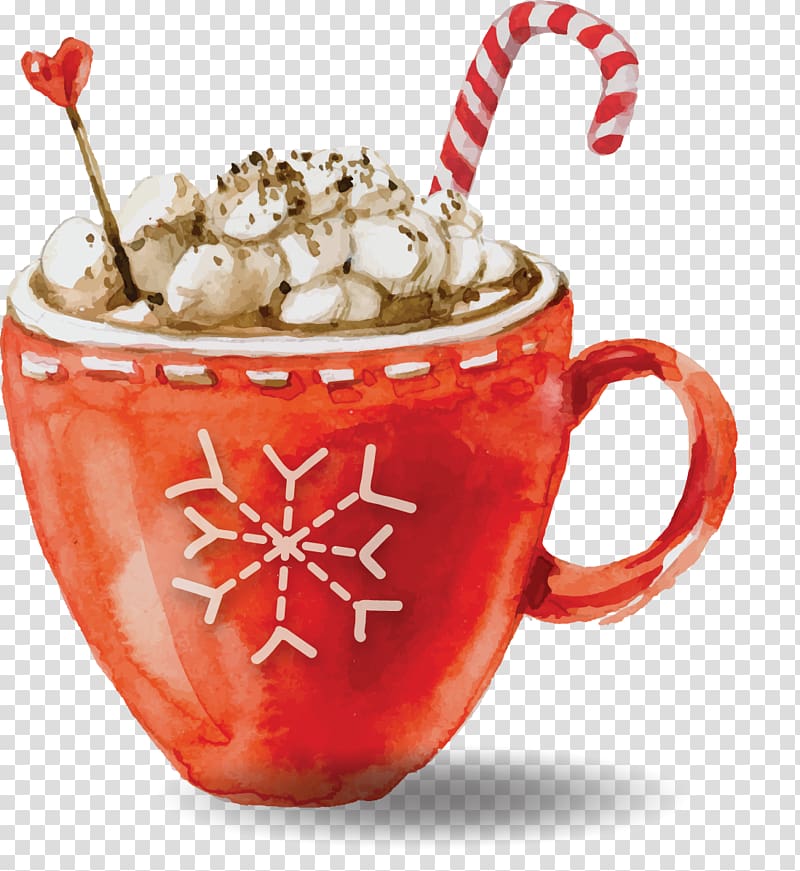 mug of smoothies painting, T-shirt Printing Christmas Spreadshirt, cartoon painted snow top coffee transparent background PNG clipart