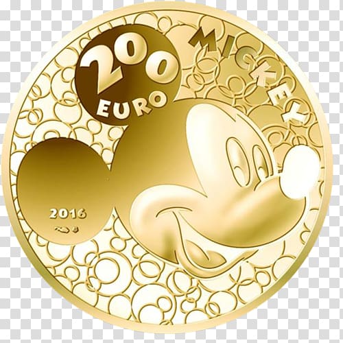 Monnaie de Paris Mickey Mouse Gold 200 euro note, 200 euro transparent background PNG clipart