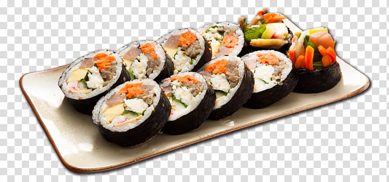 Gimbap Korean cuisine Sushi Bibimbap Bibim-guksu, steamed transparent background PNG clipart