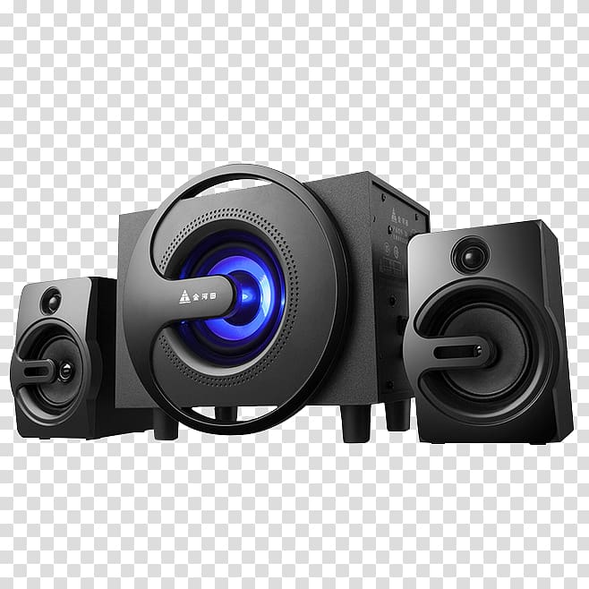 Loudspeaker Wireless speaker Bluetooth Subwoofer Light-emitting diode, Golden desktop magnetic full-range speaker transparent background PNG clipart