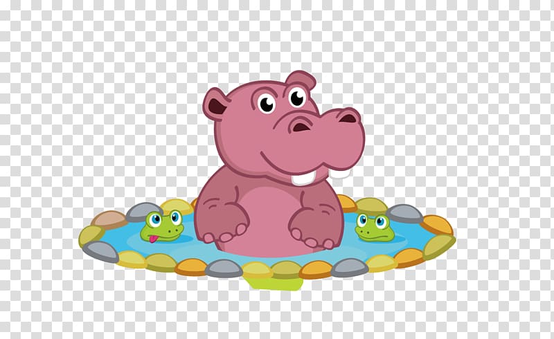 Hippopotamus Cartoon Illustration, hippo transparent background PNG clipart