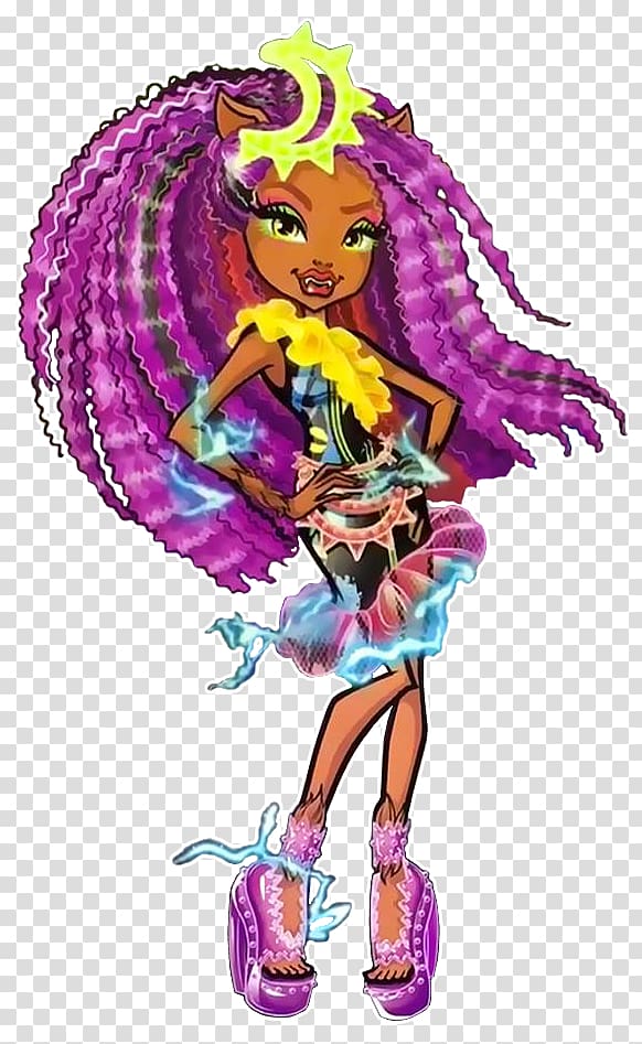 Monster High Doll Electrified Clawdeen Wolf, monstera transparent background PNG clipart