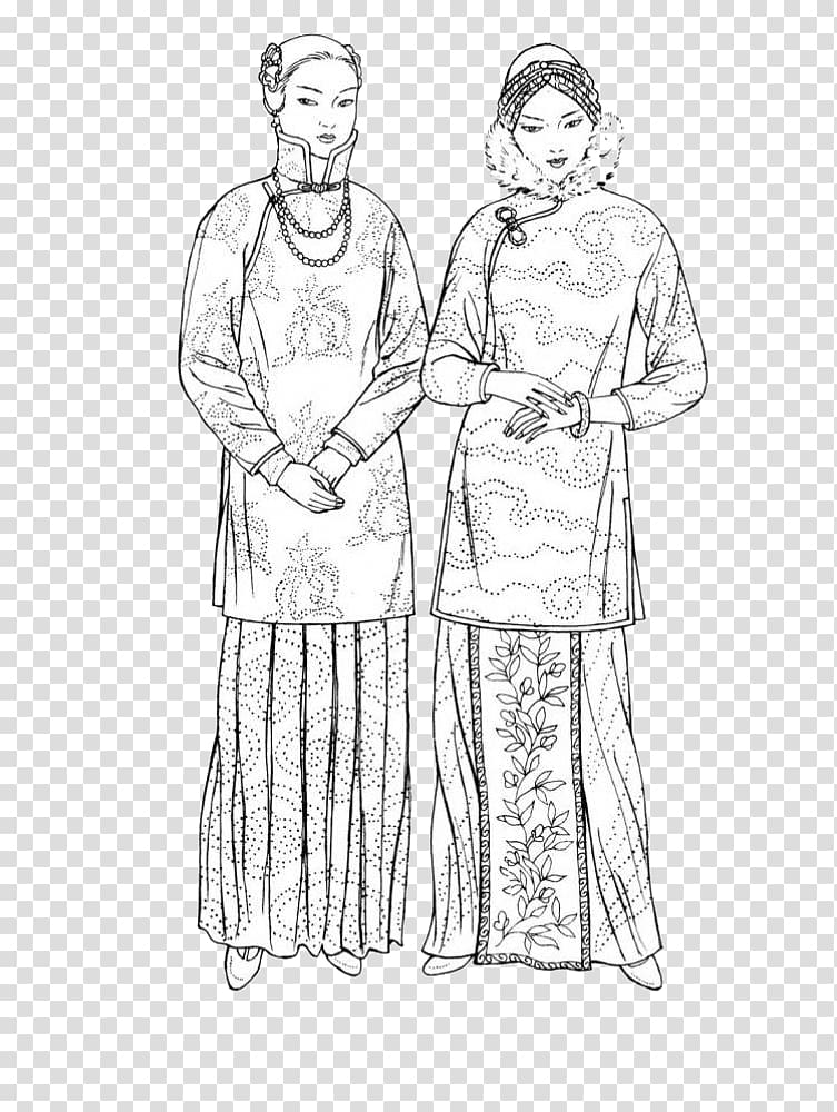 China Tang dynasty Clothing Qing dynasty Illustration, Tang Women\'s Clothing transparent background PNG clipart