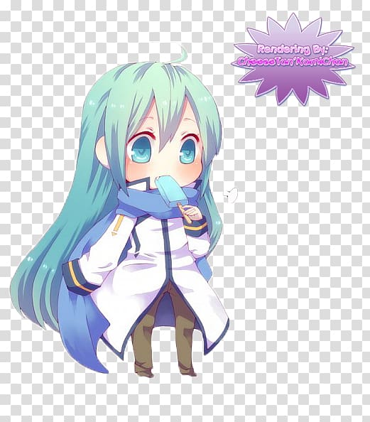 Hatsune Miku Vocaloid Kaito Chibi Anime, Chibi Girls transparent background PNG clipart