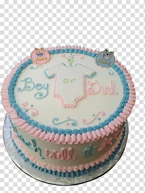 Buttercream Sugar cake Gender reveal Torte Birthday cake, cake transparent background PNG clipart