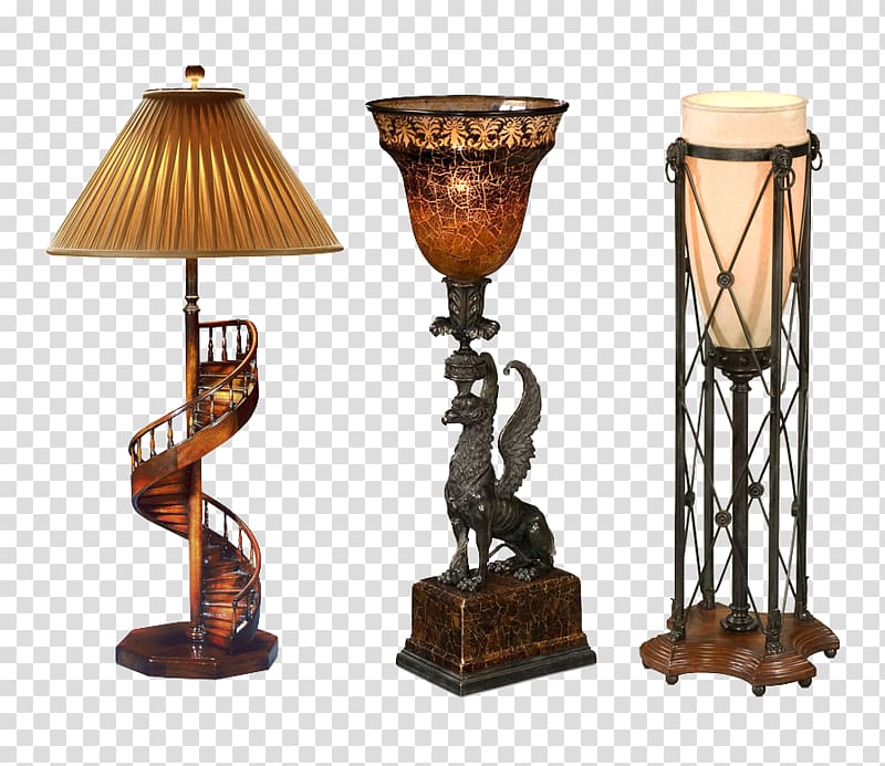 Table Nightstand Lighting Electric light Pendant light, Chinese classical wooden decorative wrought iron table lamp base transparent background PNG clipart