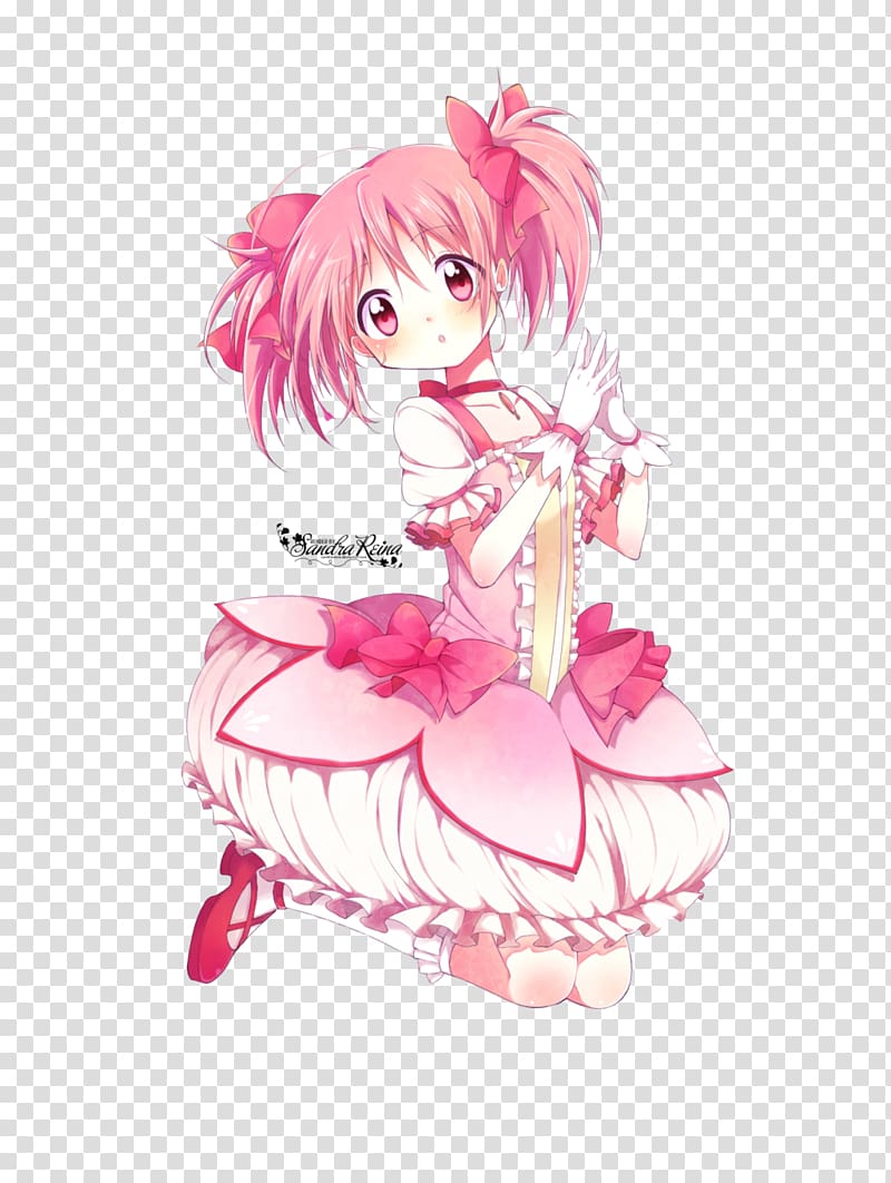 Madoka Kaname Anime Magical girl Rendering, pink hair transparent background PNG clipart