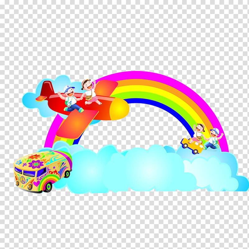 Cartoon Rainbow, rainbow transparent background PNG clipart