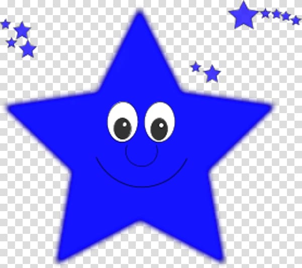 Smiley Star Blue , Star Face transparent background PNG clipart