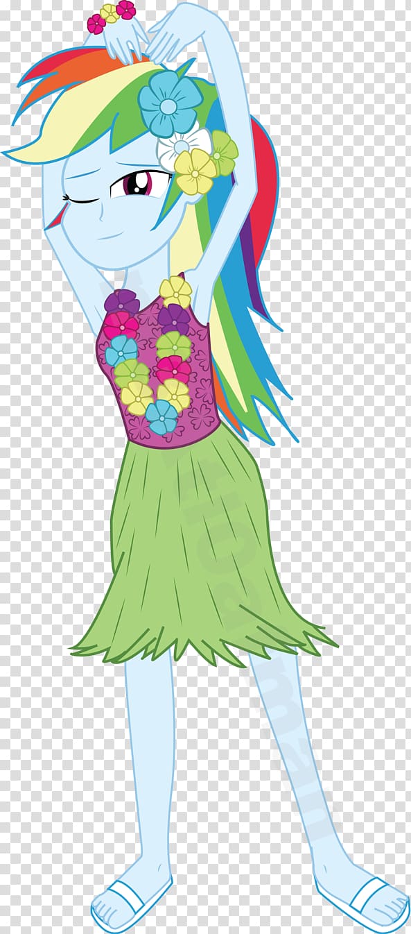 Rainbow Dash Pinkie Pie Rarity Art Hula, grass skirts transparent background PNG clipart