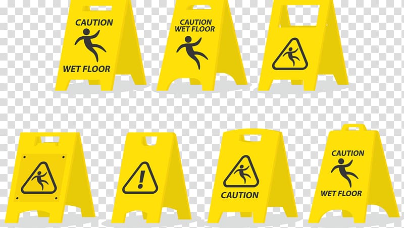 Wet floor sign Warning sign Pictogram Business, Various styles of warning signs transparent background PNG clipart