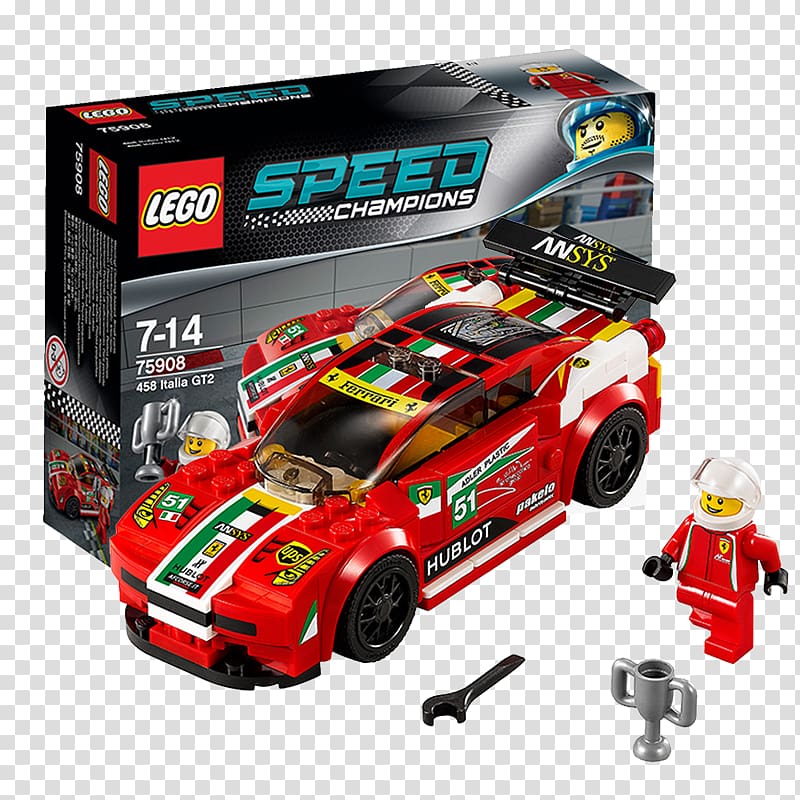 LEGO 75908 Speed Champions 458 Italia GT2 Lego Speed Champions Toy Lego Ideas, toy transparent background PNG clipart