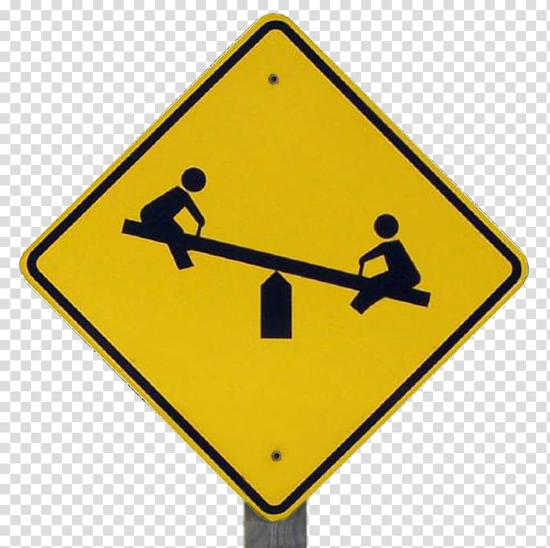 Playground Warning sign Traffic sign Child, Teeter Totter transparent background PNG clipart