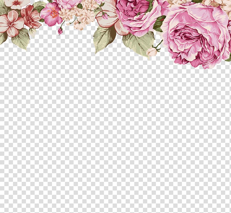 Paper Flower Painting Illustration, Hand-painted flowers, pink flowers transparent background PNG clipart