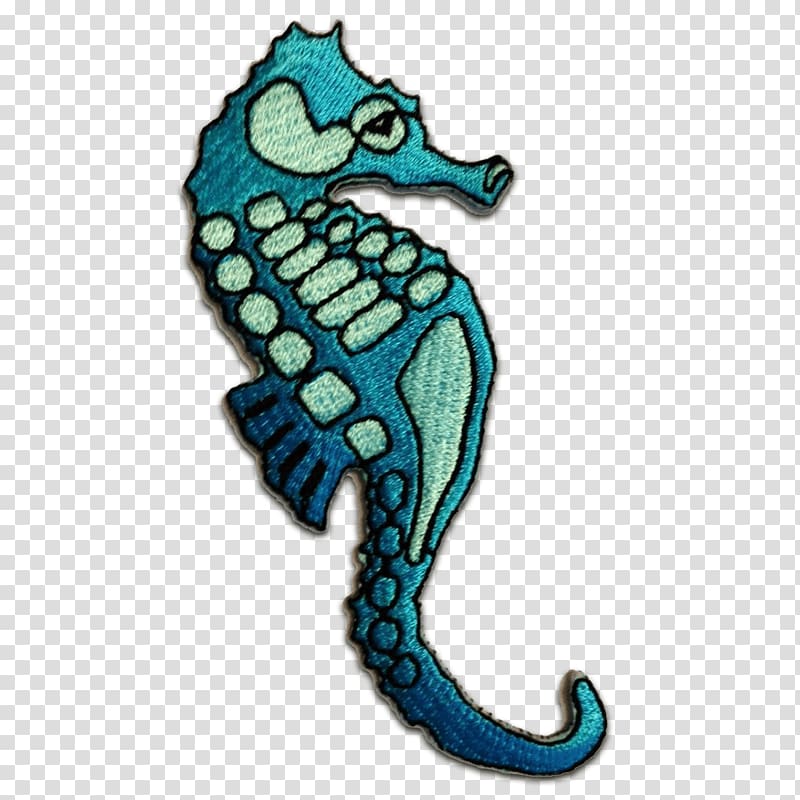 Seahorse Embroidered patch Embroidery Iron-on Appliqué, seahorse transparent background PNG clipart