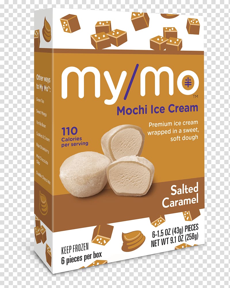 Mochi Ice cream Milk substitute, salted caramel transparent background PNG clipart