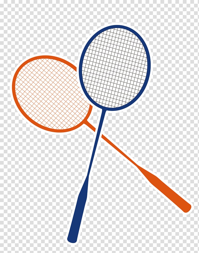 Badmintonracket Badmintonracket, Hand-painted badminton racket transparent background PNG clipart