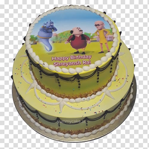 Birthday cake Buttercream Patlu Cake decorating Sugar cake, Motu Patlu transparent background PNG clipart