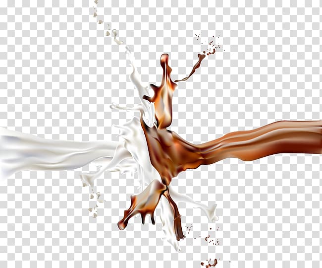 milk and chocolate , Chocolate milk Latte Caffxe8 mocha, Milk chocolate splashes transparent background PNG clipart