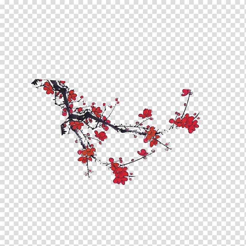 Lantern Chinese New Year , Plum flower transparent background PNG clipart