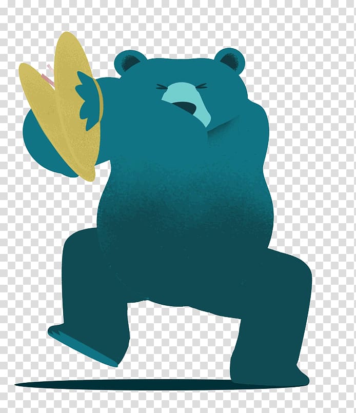 Animation Giphy GIF art, Bear cartoon hand-painted gong transparent background PNG clipart