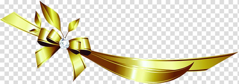 Ribbon Gold, Diamond golden bow transparent background PNG clipart