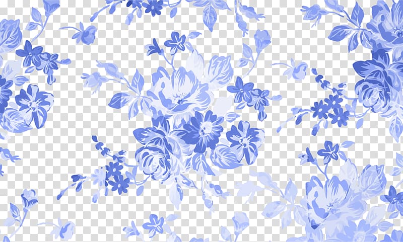 white and blue flowers illustration, Watercolor painting Blue Flower , watercolor flower transparent background PNG clipart
