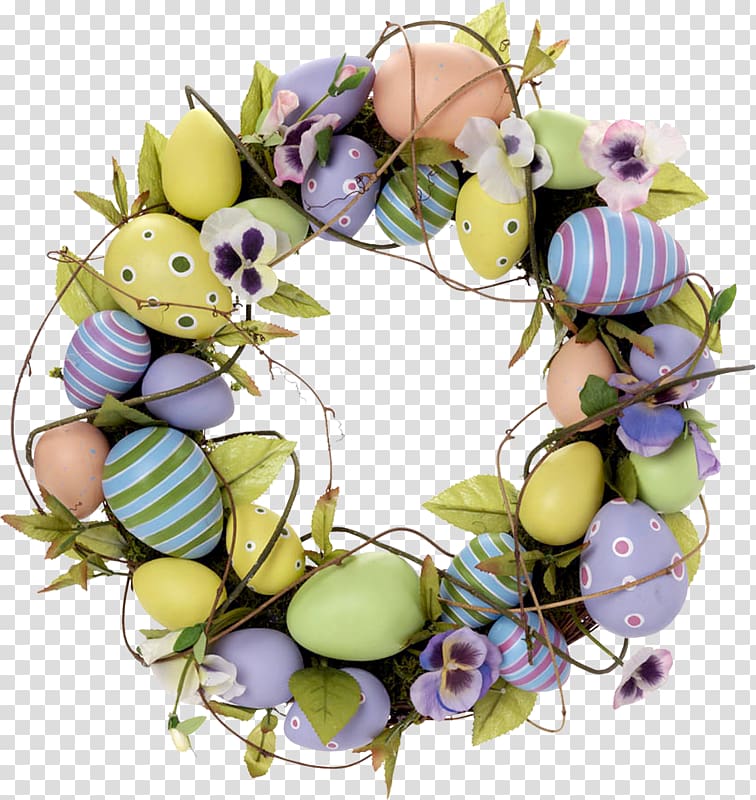 Easter Bunny Holiday Garland Wreath, Physical circle transparent background PNG clipart