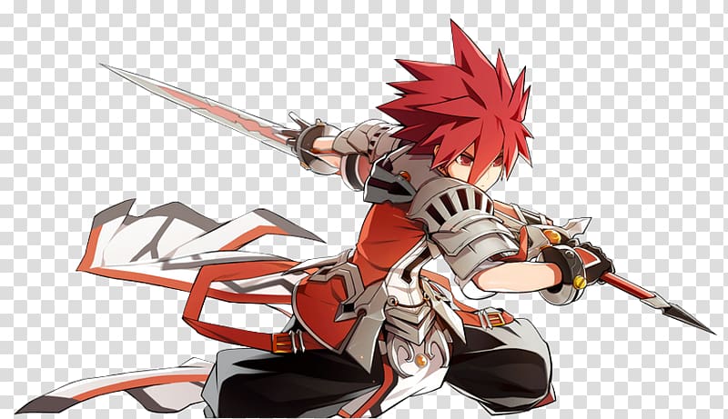 Elsword Elesis Character Azure Striker Gunvolt Video game, Anime fight transparent background PNG clipart