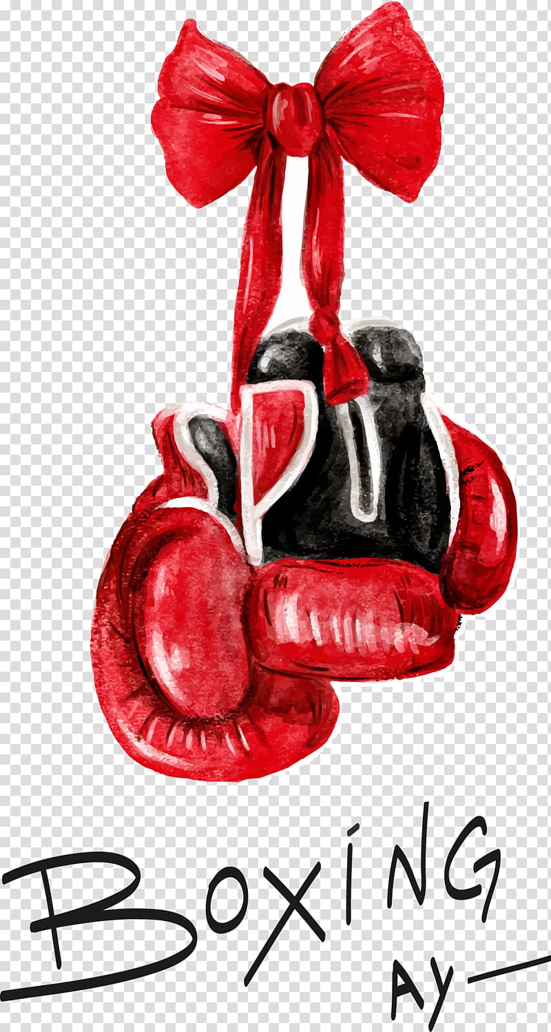 Glove Watercolor painting, hand-painted boxing gloves transparent background PNG clipart