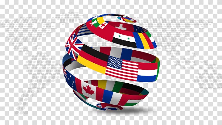 Globe Flags of the World World map, global communication transparent background PNG clipart