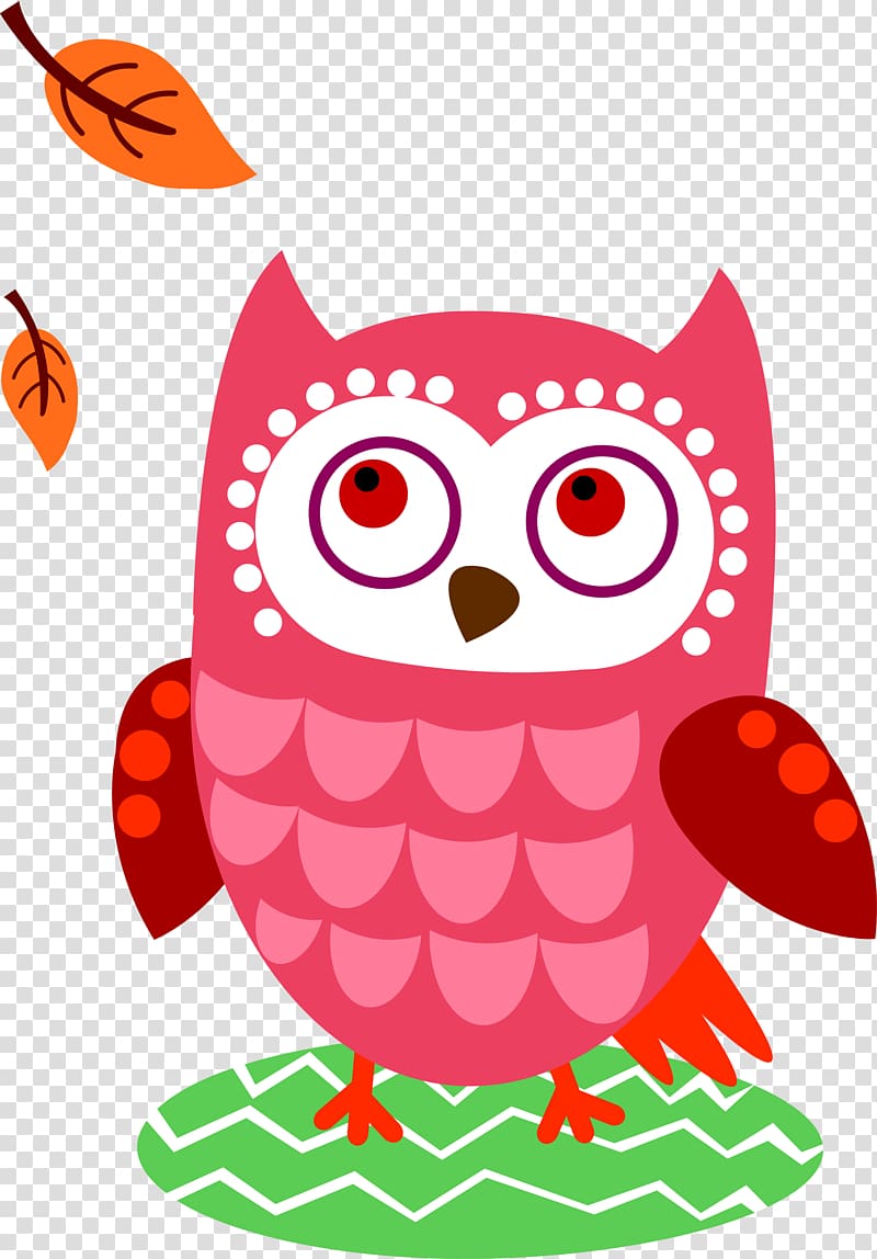 Owl Cartoon , Pink Owl cartoon transparent background PNG clipart