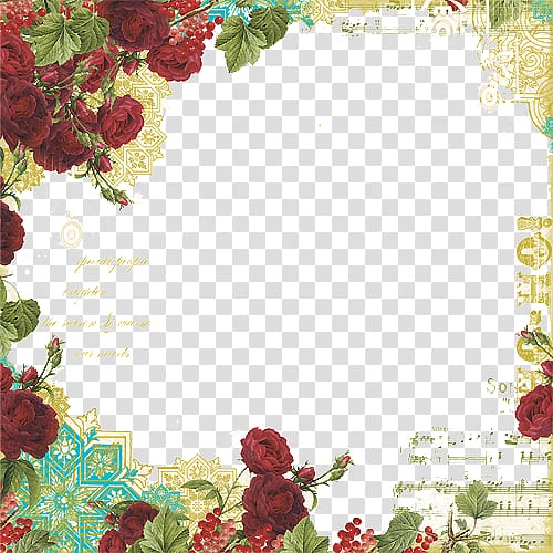 Rosa chinensis Paper Flower Decoupage, Classical floral border Creative transparent background PNG clipart