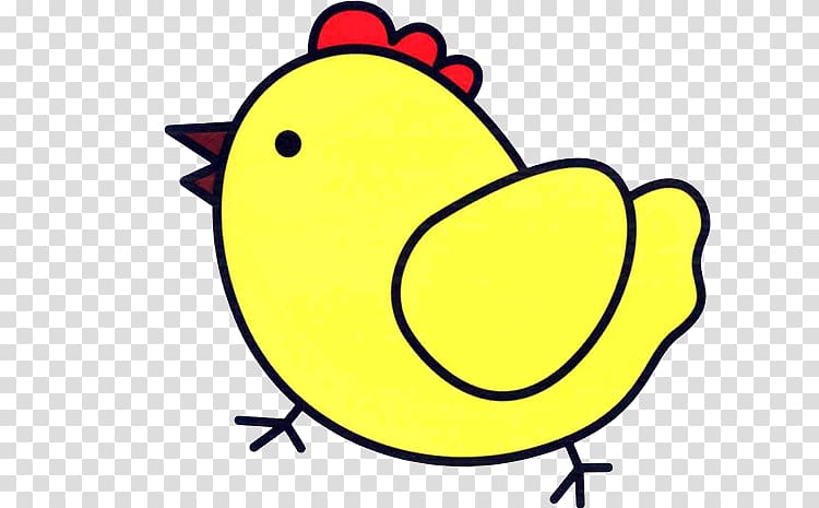Chicken Drawing Painting Stroke Rooster, Painted yellow chick transparent background PNG clipart