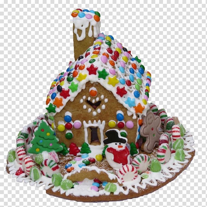 Gingerbread house Icing Christmas Pastry, Christmas Candy Gingerbread House transparent background PNG clipart